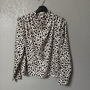 Zara Peated Animal Printed Blouse Top Polyester Size Medium